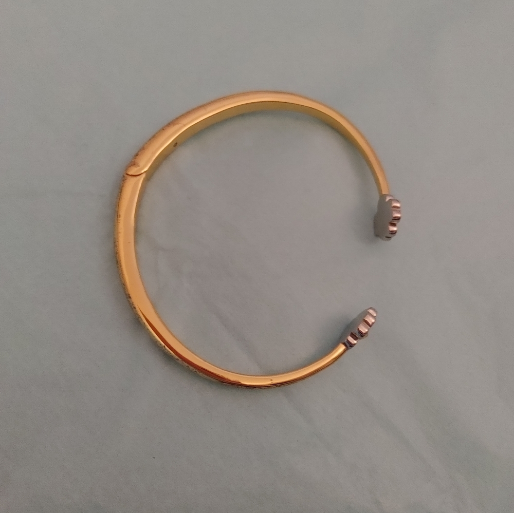 Kate Spade Gold and Silver KS Floral Open Clasp Bracelet - Picture 3 of 6
